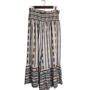 Maeve Anthropologie Zamirah Smocked Wide-Leg Pants Striped Pattern Small Size